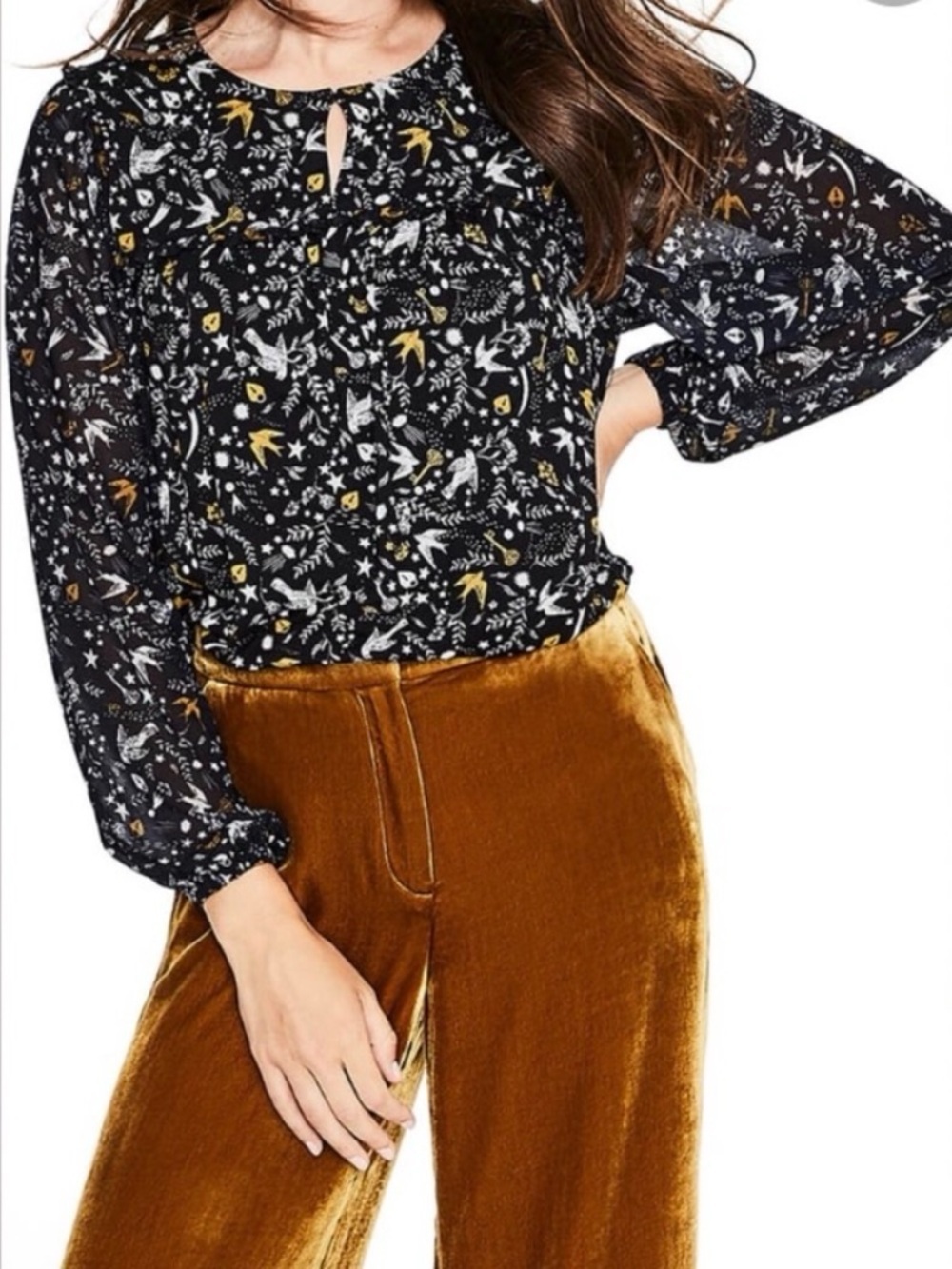 Boden Violette Blouse In Mystic Woodland - Picture 2 of 10
